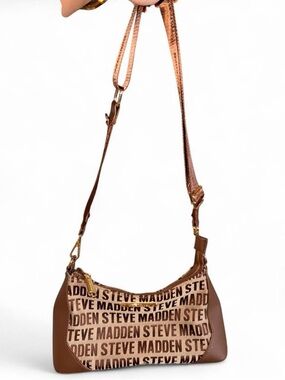 Steve Madden Tan/Brown Logo Shoulder Crossbody Bag
